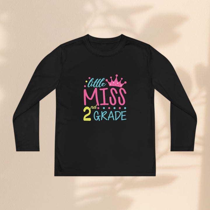 Youth Long Sleeve Birthday Tee, Kids' Birthday Shirt, Little Miss 2nd Grade Top, Tween Long Sleeve Shirt, Fun Celebration Apparel