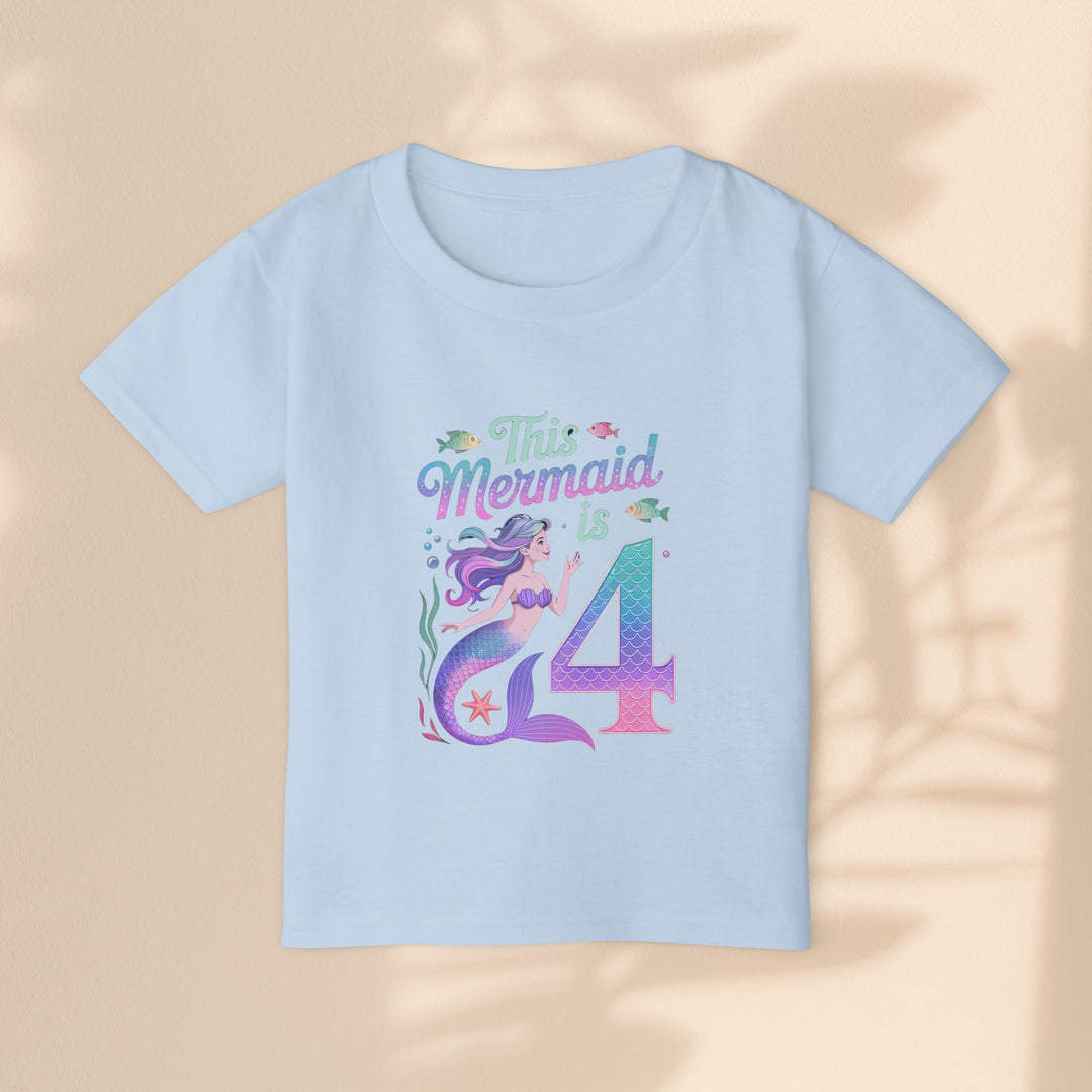 Mermaid 4th Birthday Toddler T-Shirt for Girls