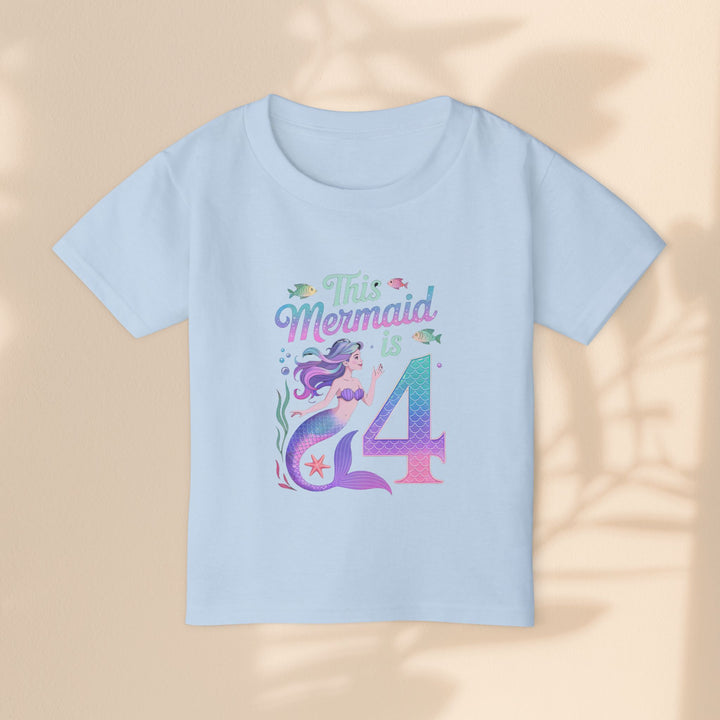 Mermaid 4th Birthday Toddler T-Shirt for Girls