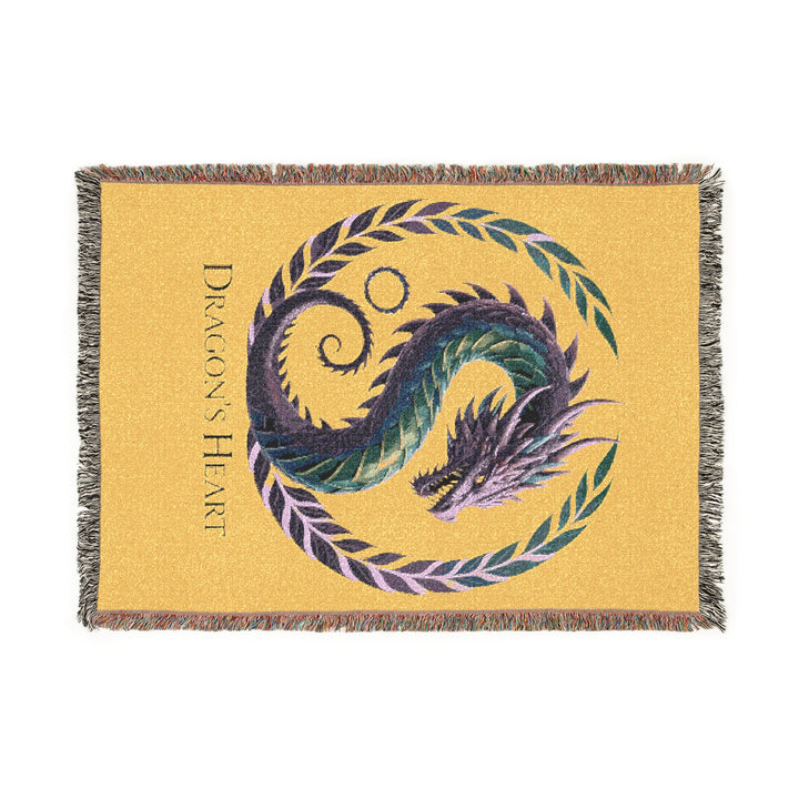 Dragon Heart Woven Blanket – Cozy Throw, Bohemian Home Décor, Unique Wall Tapestry & Gift for Fantasy Lovers
