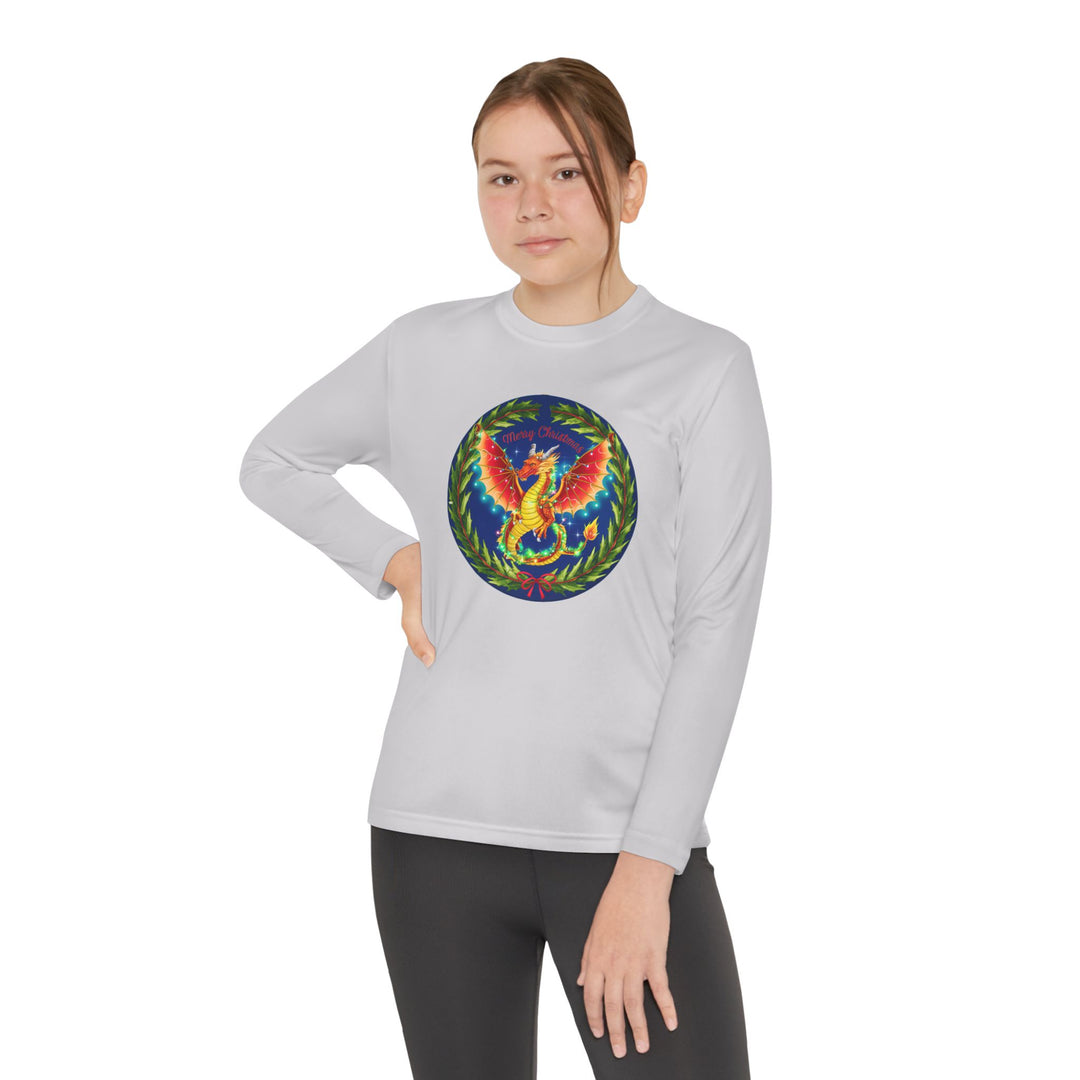 Youth Long Sleeve Competitor Tee - Christmas Dragon