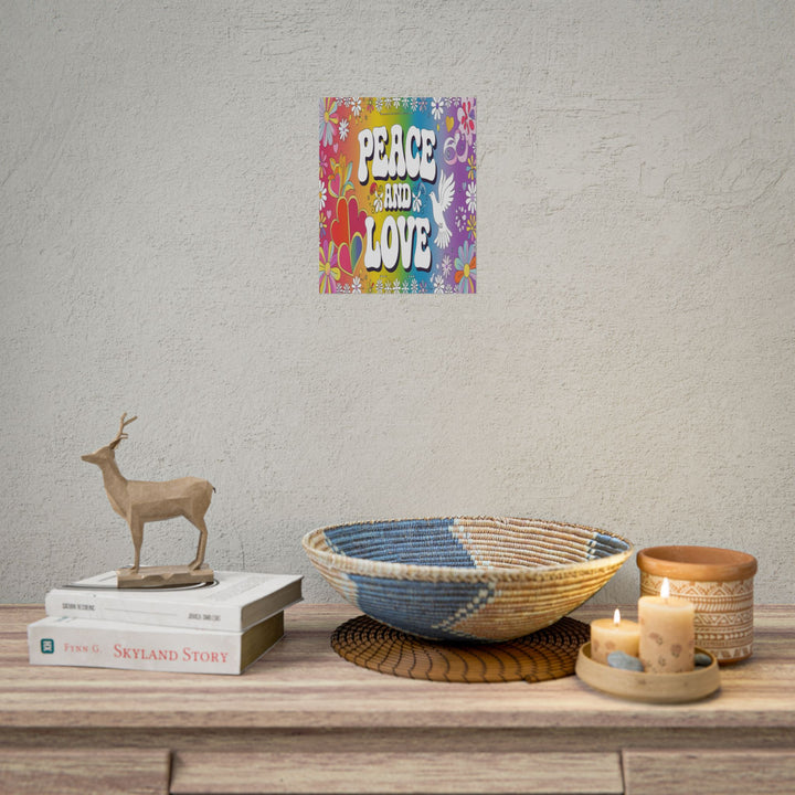 Peace and Love Rolled Posters - Colorful Floral Wall Art for Peaceful Decor