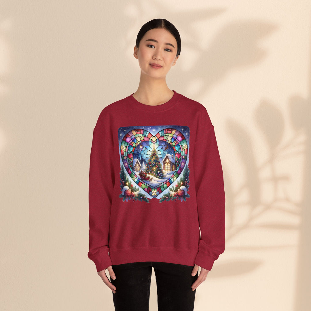 Unisex Heavy Blend™ Crewneck Sweatshirt - Christmas Tree Heart