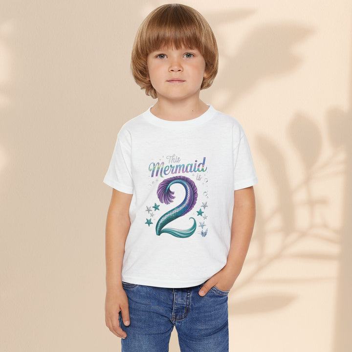 2 year old Mermaid Toddler T-Shirt | Cute Birthday Shirt, Kids Apparel, Toddler Gift, Mermaid Theme, Ocean Birthday Party
