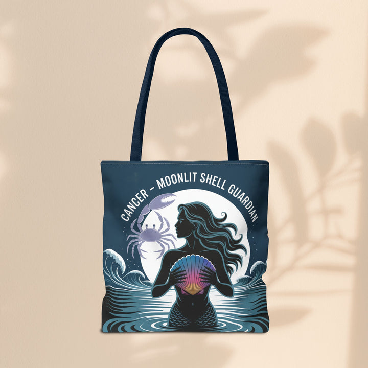 Zodiac Cancer Tote, Astrology-Inspired Tote Bag, Zodiac Gift, Cancer Moonlit Shell Guardian, Eco-Friendly Bag, Gift for Her