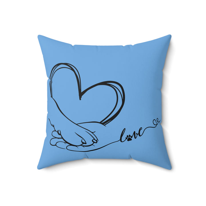 Spun Polyester Square Pillow - Paw Love