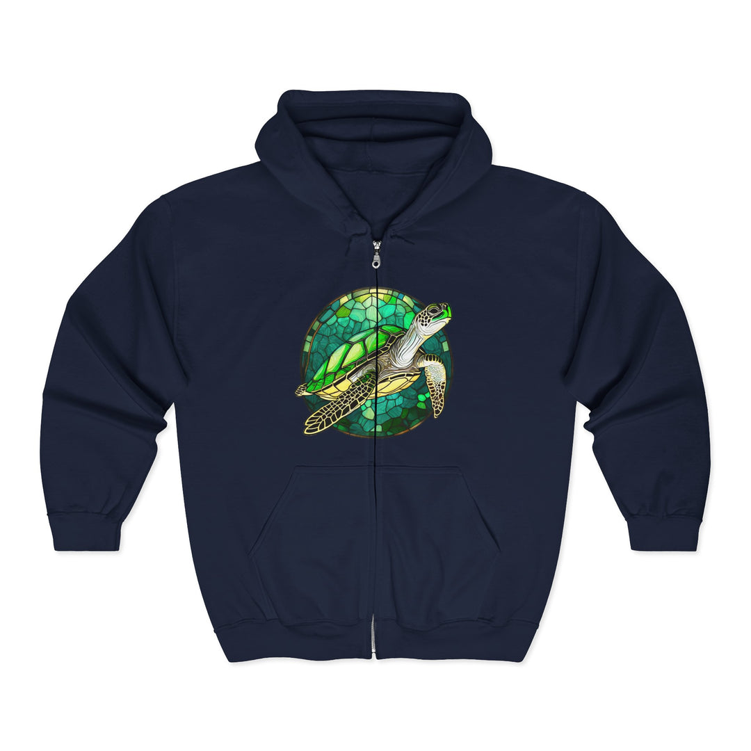 Stained Glass Turtle - Unisex Heavy Blend™ Full Zip Hooded Sweatshirt