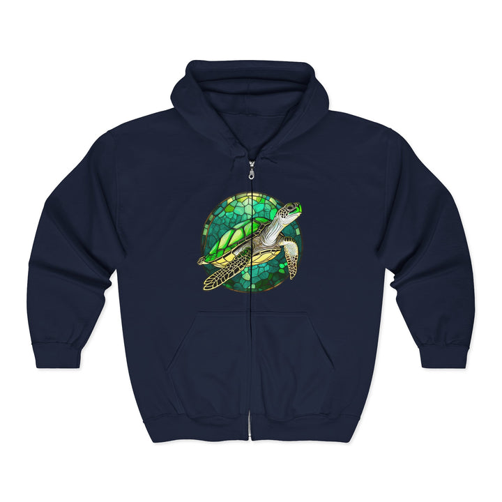 Stained Glass Turtle - Unisex Heavy Blend™ Full Zip Hooded Sweatshirt