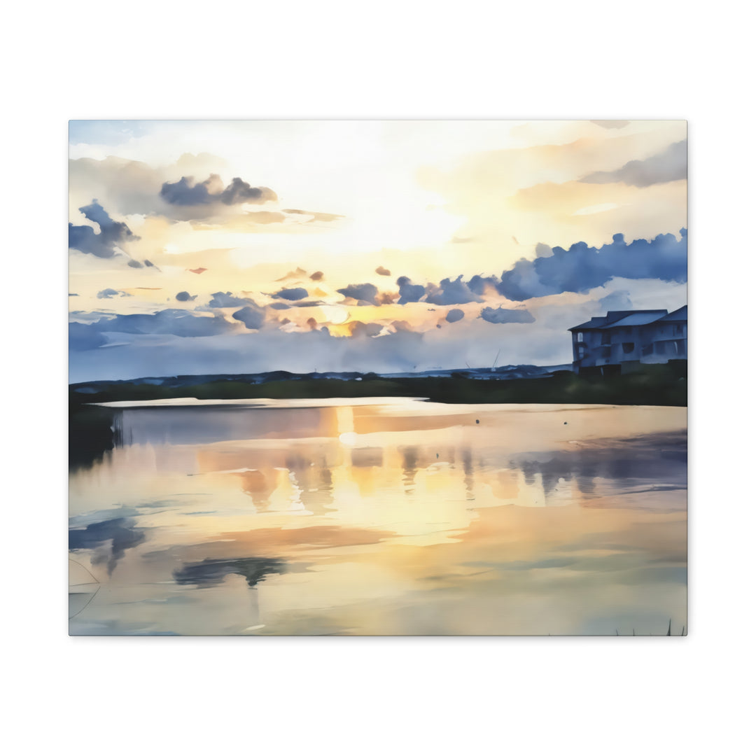Serene Sunset Landscape Canvas Wall Art