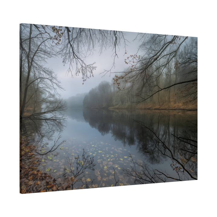 Foggy River Landscape Canvas Print – Nature Wall Art