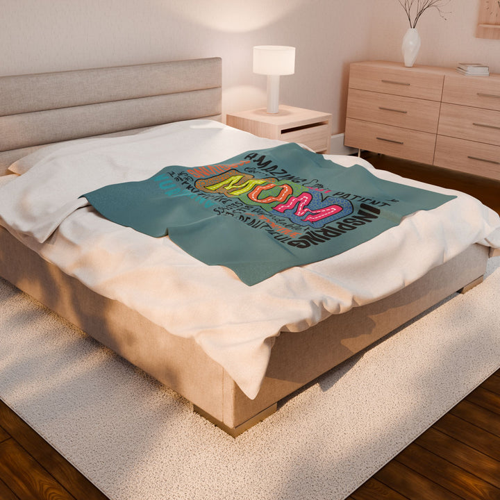 Mom Appreciation Velveteen Plush Blanket - Soft & Cozy Gift for Mother's Day