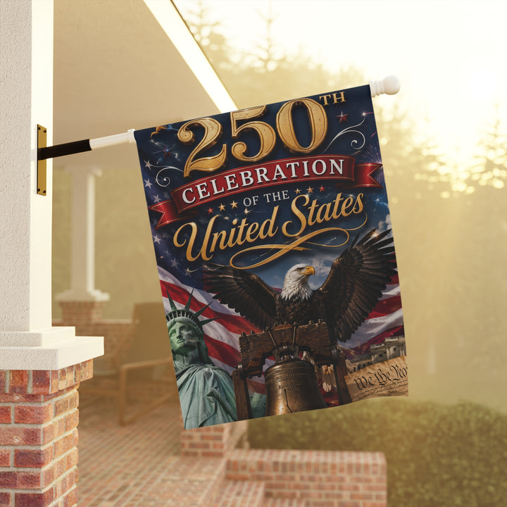 250th Celebration Garden Flag — Patriotic United States Anniversary Banner