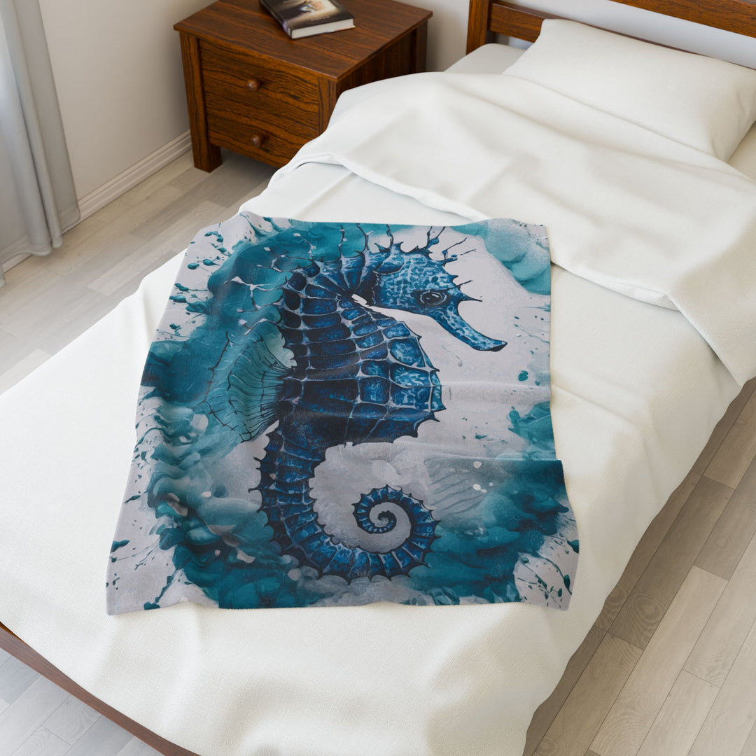 Velveteen Plush Blanket - SeaHorse