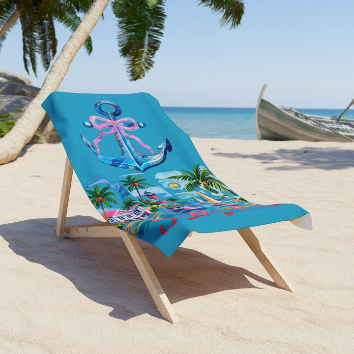 Salty Soul beach towel, Tropical Anchor Design, Perfect for Summer, Pool Days, Beach Getaways, Gift for Beach Lovers, Salty Soul