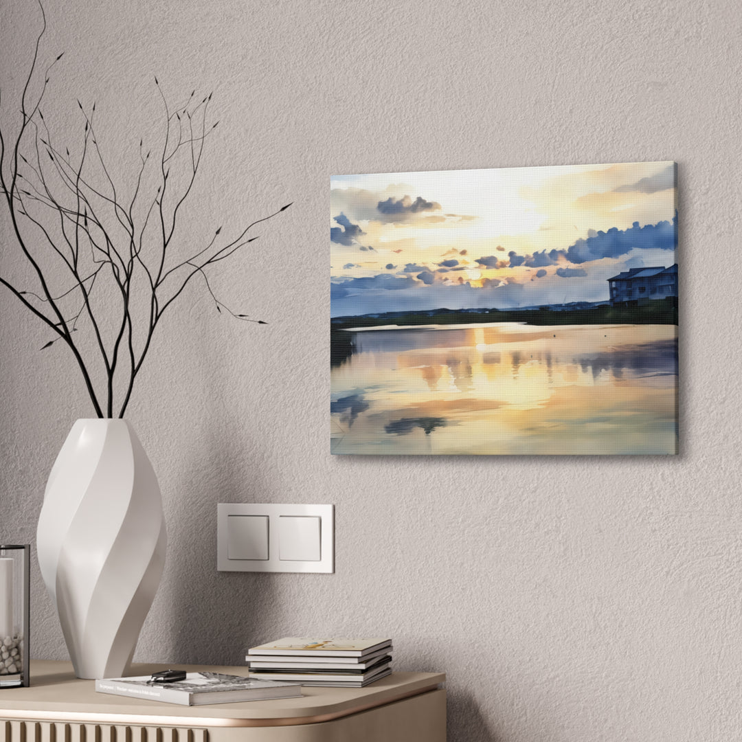 Serene Sunset Landscape Canvas Wall Art