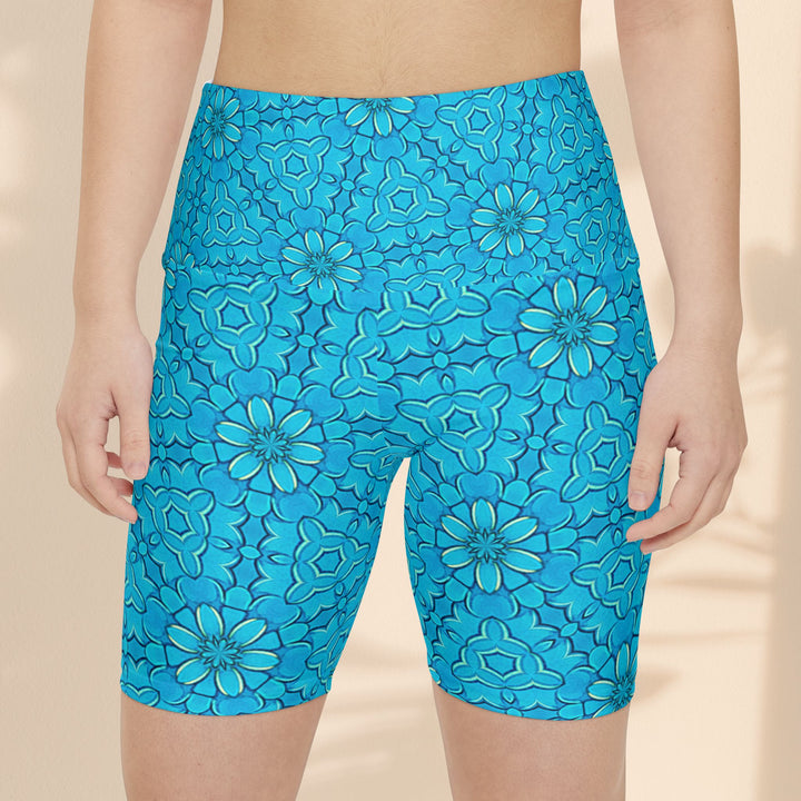 Groovy Turquoise Women's Workout Shorts - Perfect for Active Days and Summer Vibes