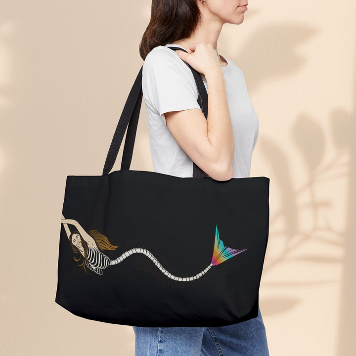 Mermaid Skeleton Art Weekender Tote Bag - Travel Tote