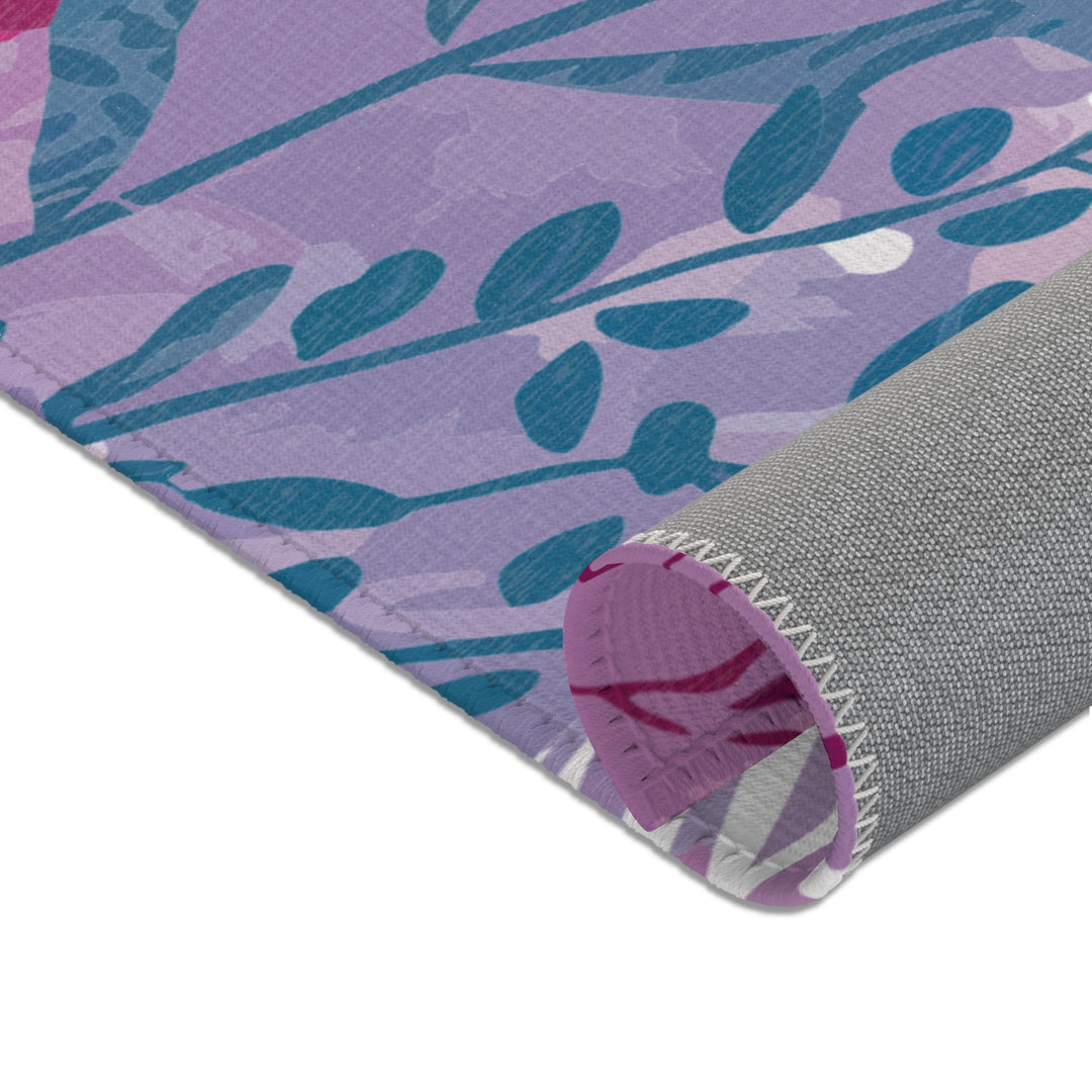 Boho Chic Area Rug - Purple Seaweed Home Decor Mat for Living Room