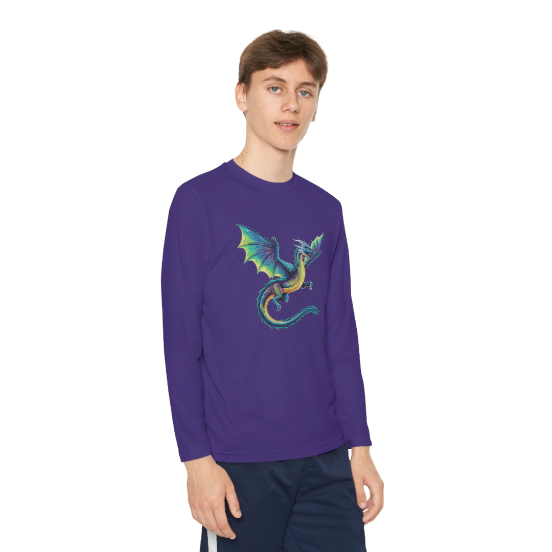 Youth Long Sleeve Competitor Tee - Electric Dragon