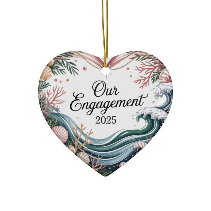 Ceramic Ornament, Coastal Engagement Keepsake