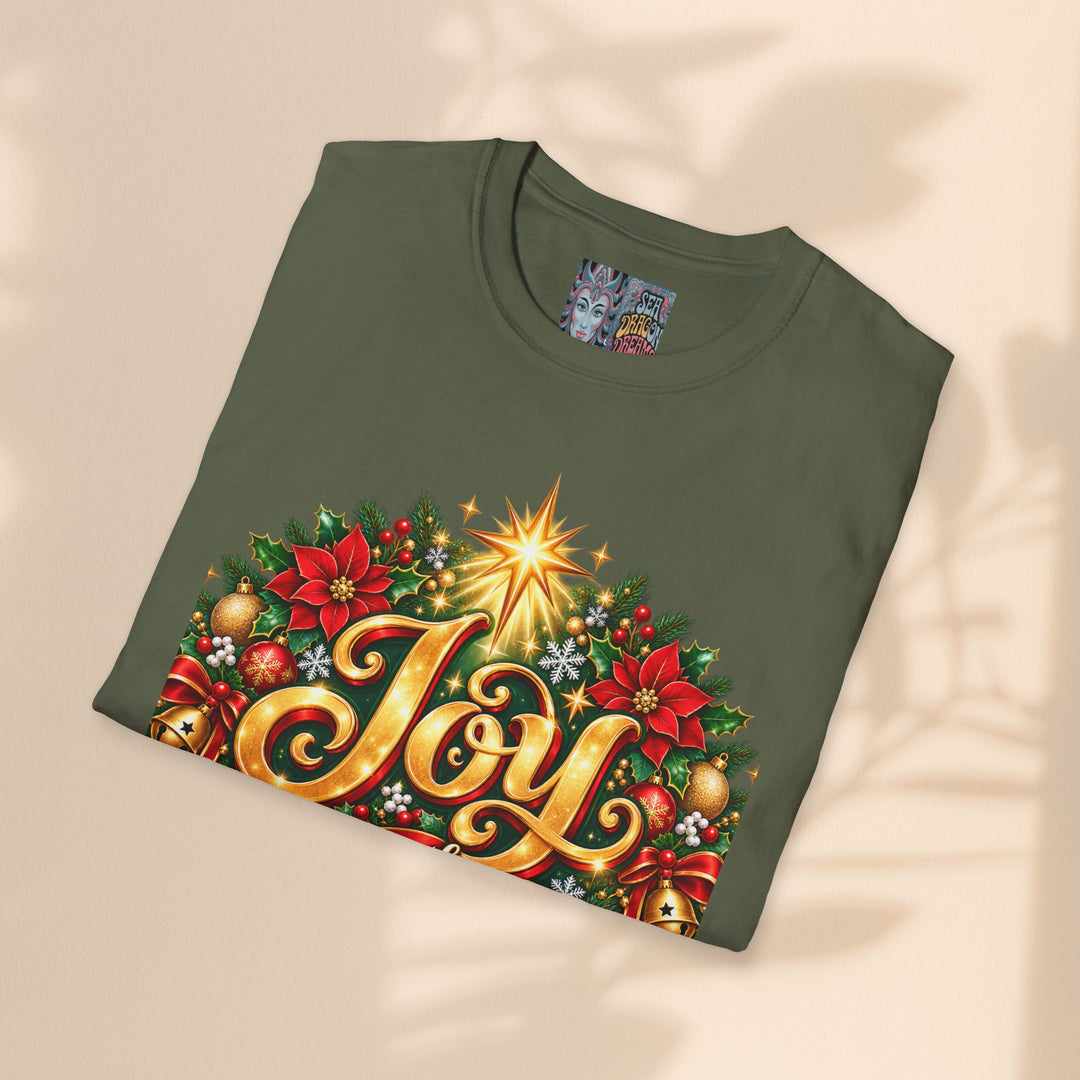Joy to the World Christmas T-Shirt — Festive Wreath Holiday Tee