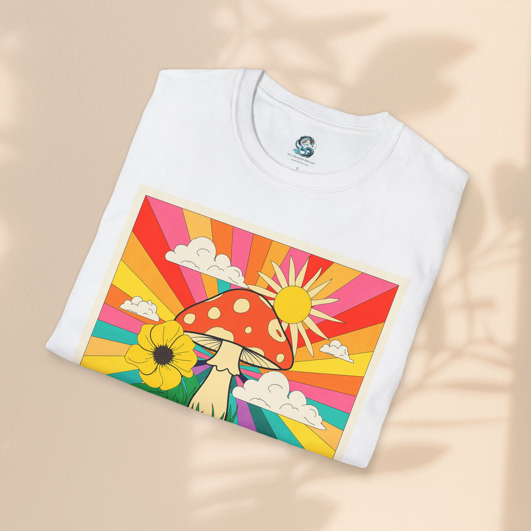 Feeling Groovy Unisex T-Shirt - Retro Mushroom Design