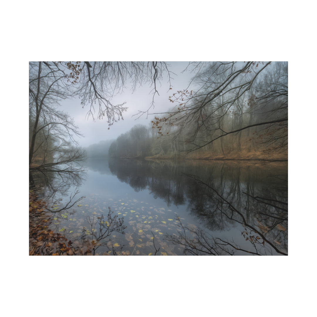 Foggy River Landscape Canvas Print – Nature Wall Art