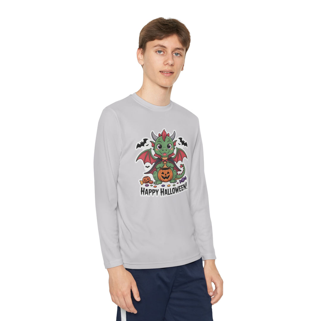 Halloween Youth Long Sleeve Tee, Cozy Tee for Kids, Spooky Costume Alternative, Perfect for Halloween Parties, Trick-Or-Treating