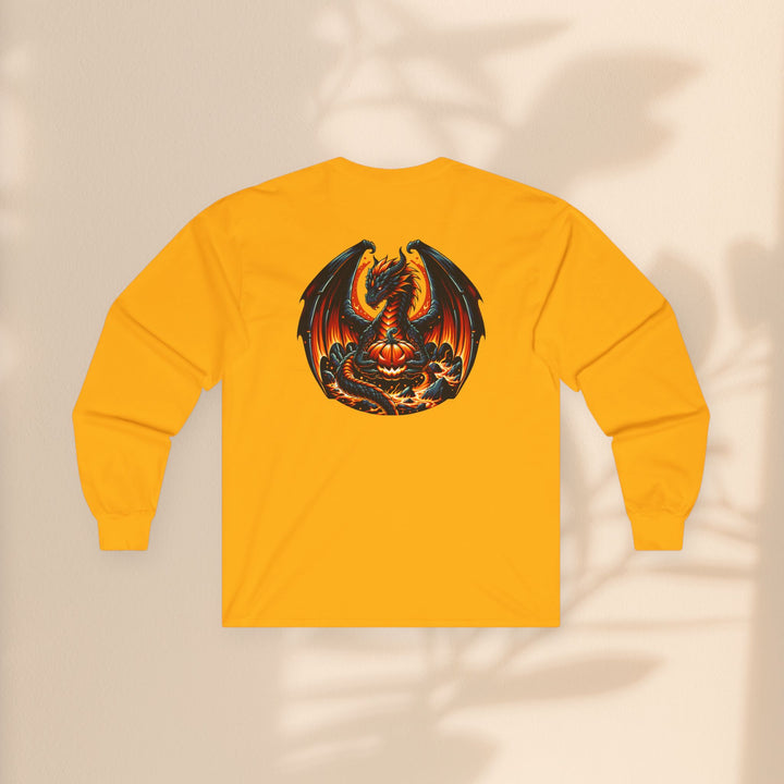 Dragon Emblem Unisex Long Sleeve Tee – Casual Fantasy Graphic Shirt for Halloween & Geek Culture