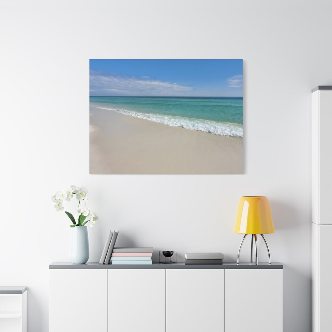 Beach Shoreline Matte Canvas Print – Tranquil Ocean Wall Art
