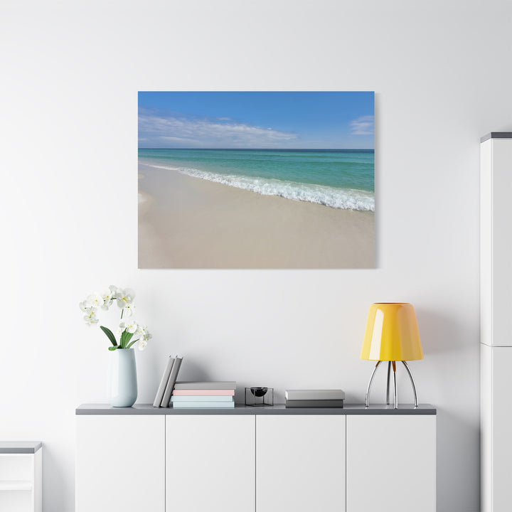 Beach Shoreline Matte Canvas Print – Tranquil Ocean Wall Art