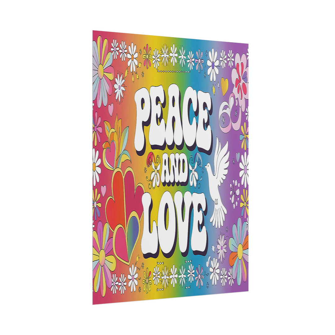 Peace and Love Rolled Posters - Colorful Floral Wall Art for Peaceful Decor