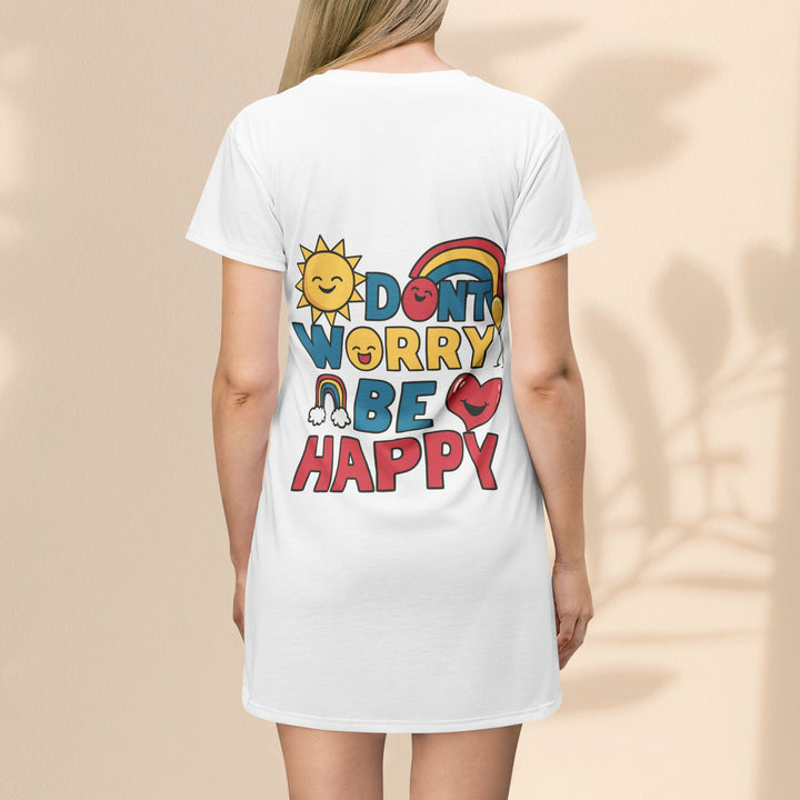 T-Shirt Dress  - Don't Worry Be Happy