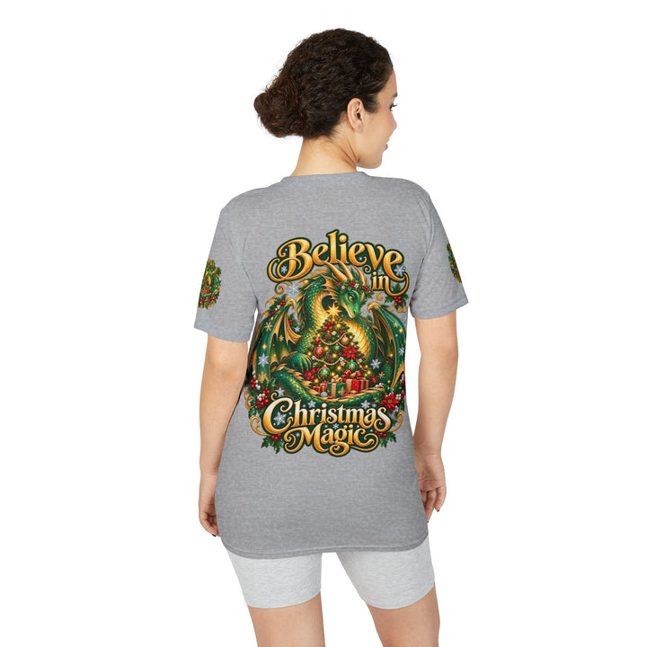 Christmas Dragon T-Shirt — "Believe in Christmas Magic" Holiday Tee