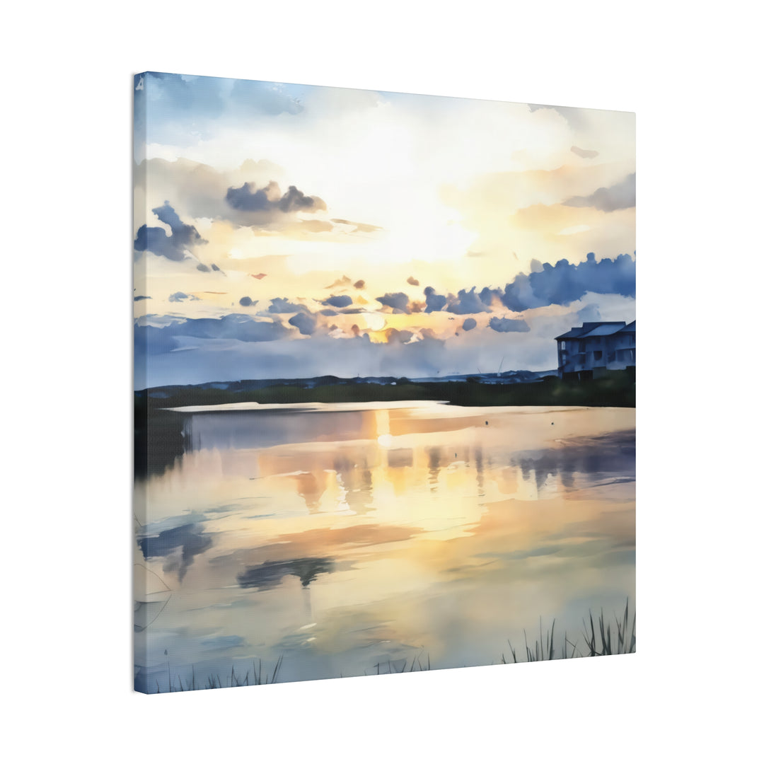 Serene Sunset Landscape Canvas Wall Art