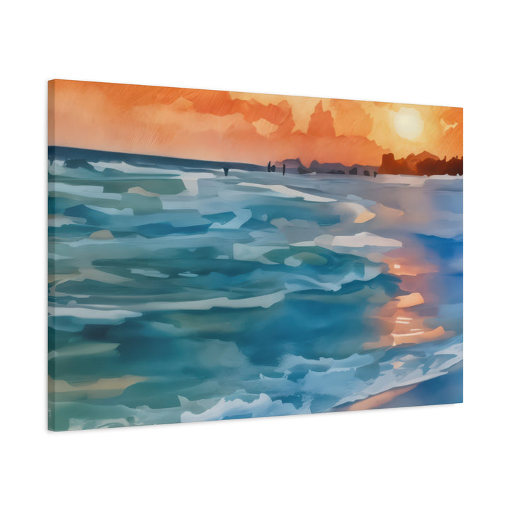 Coastal Sunset Canvas Art – Ocean and Beach Wall Décor