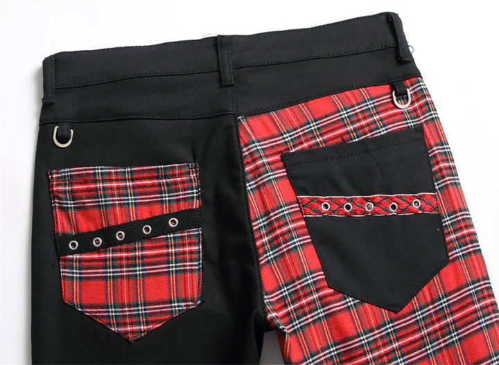 Men’s Black Colorblock Panel Straight-Leg Jeans