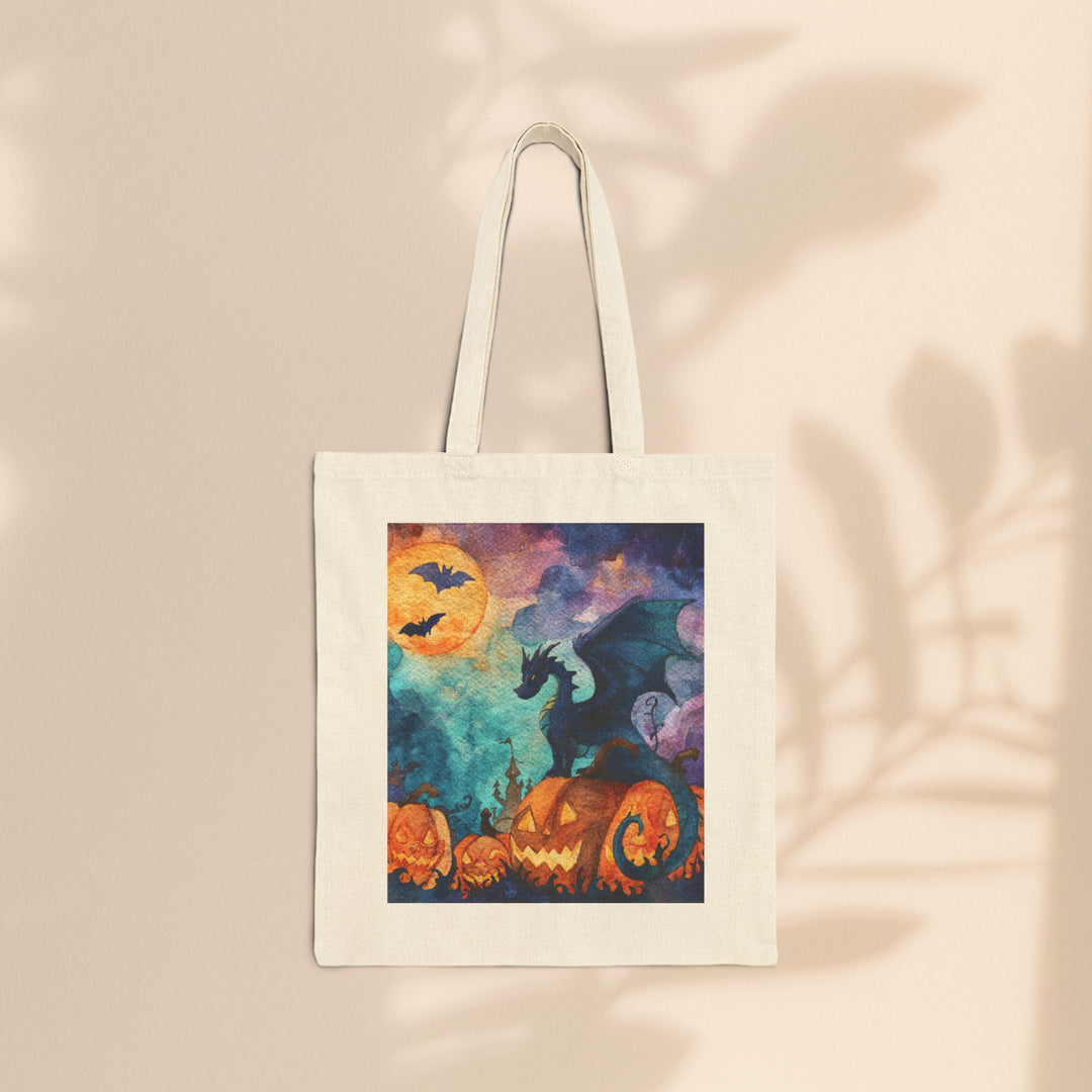 Halloween Dragon Tote Bag, Eco-Friendly Bag, Trick or Treat, Fall Fashion, Spooky Gift, Reusable Shopping Bag