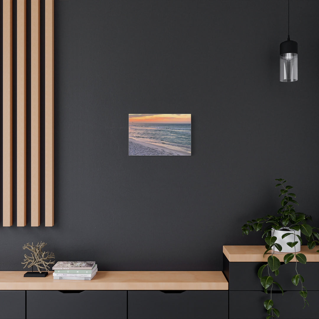 Sunset Beach Matte Stretched Canvas Wall Art