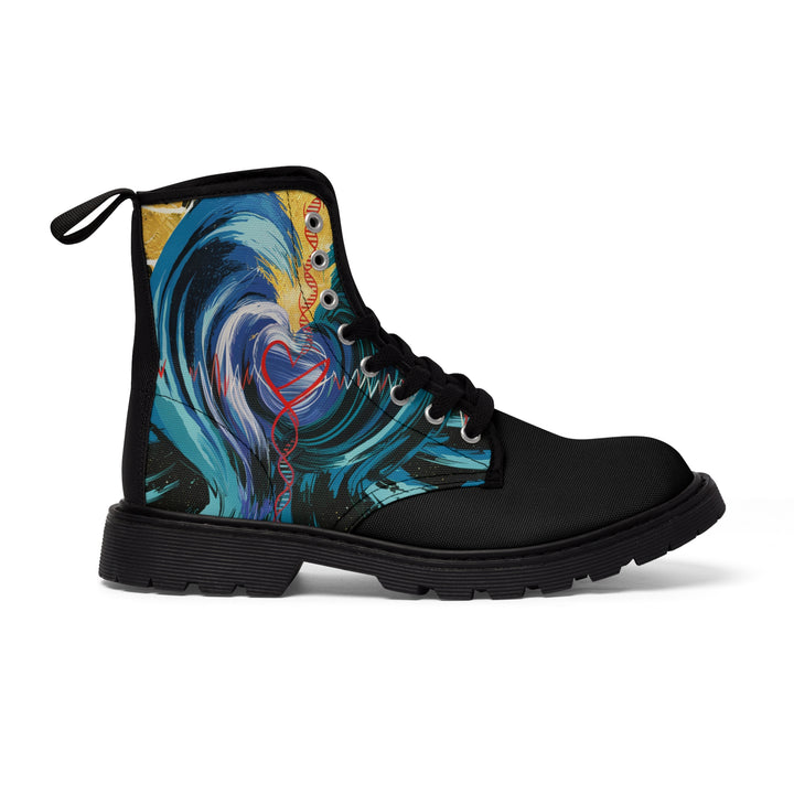 Women's Canvas Boots - Heart Vibration