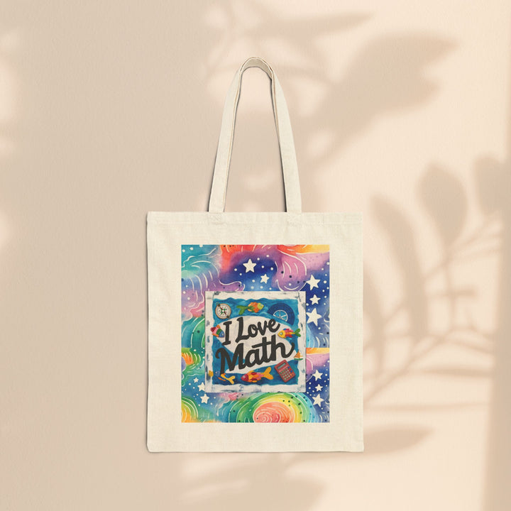 Cotton Canvas Tote Bag - I Love Math