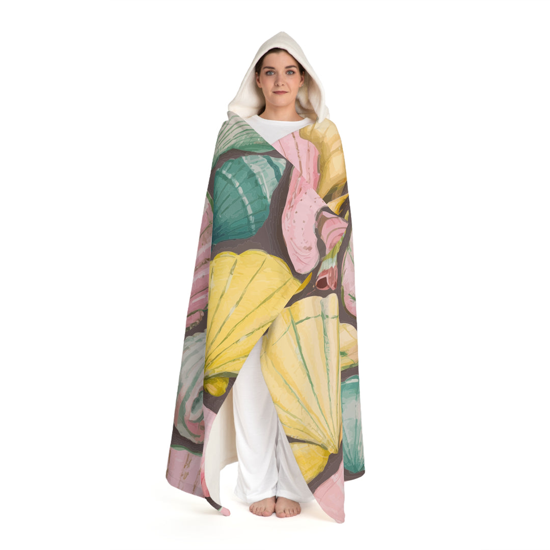 Hooded Sherpa Fleece Blanket - Shells