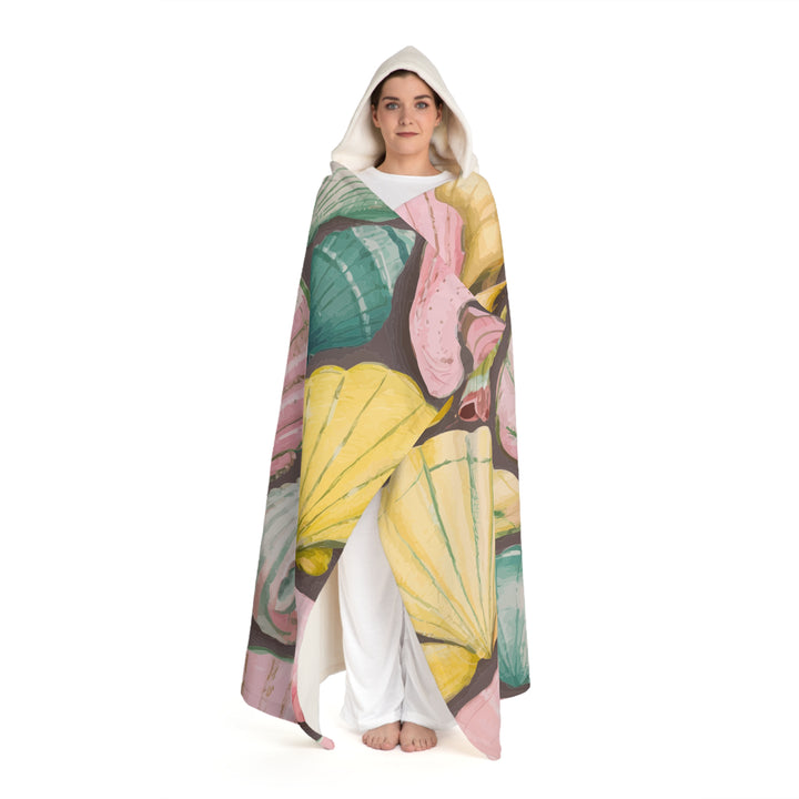 Hooded Sherpa Fleece Blanket - Shells