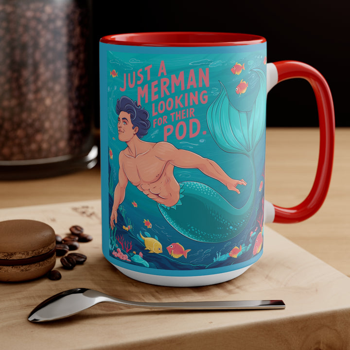 Accent Mugs - Merman Looking For His Pod