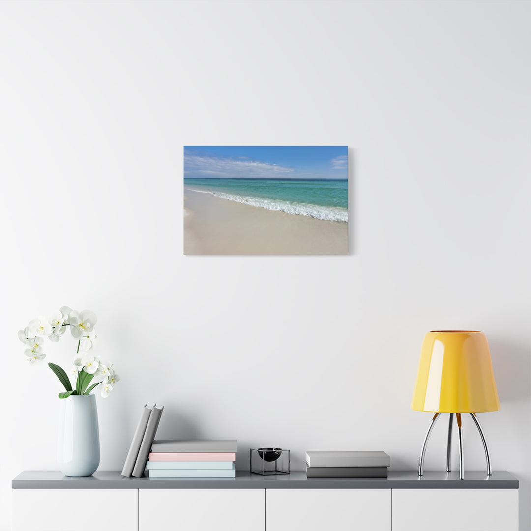 Beach Shoreline Matte Canvas Print – Tranquil Ocean Wall Art