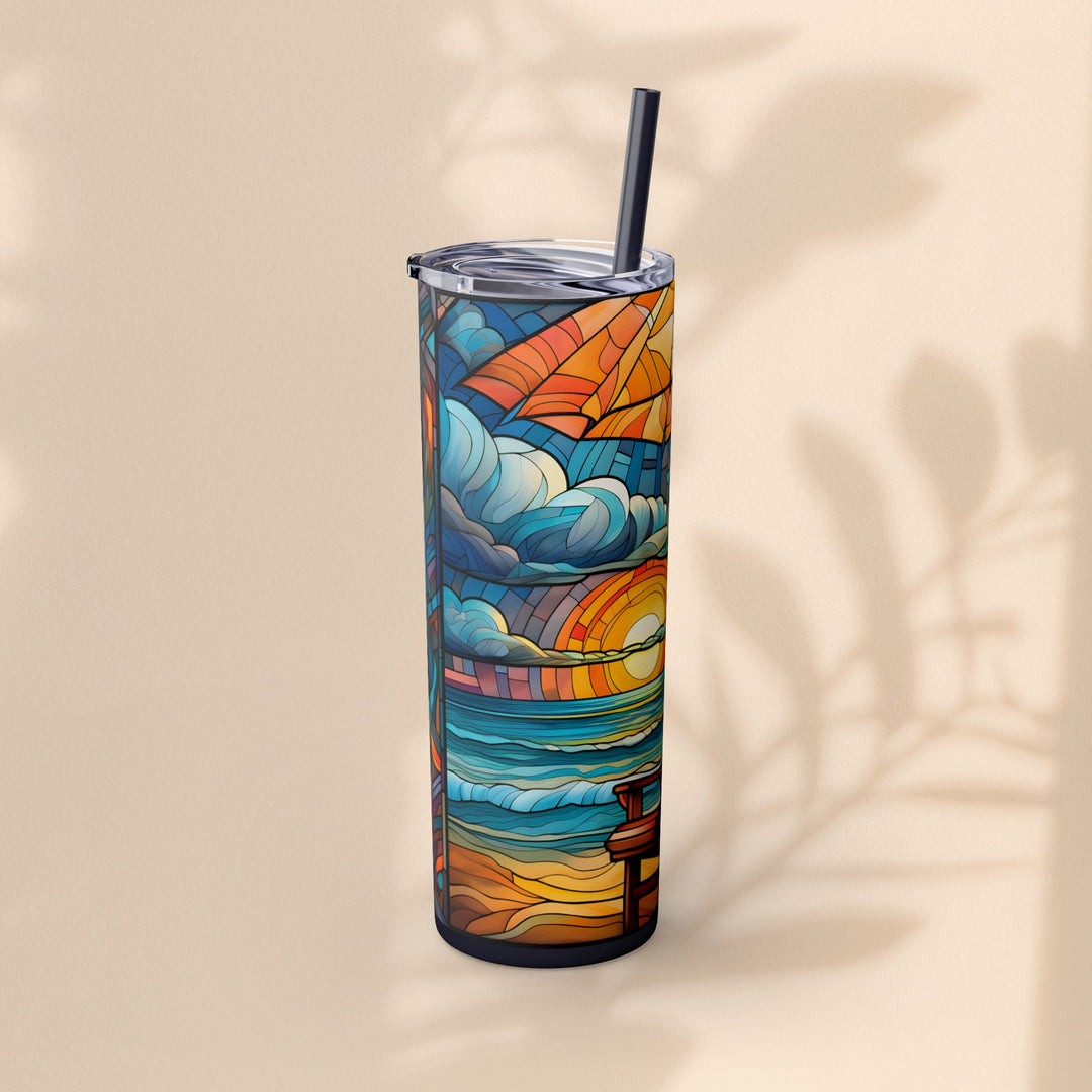 Skinny Tumbler with Straw, 20oz - Beach Chair Life