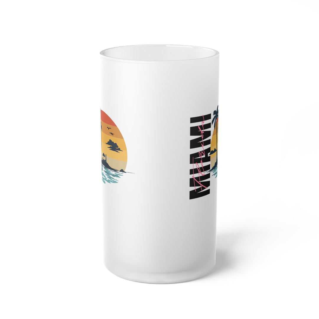 Frosted Glass Beer Mug - Miami