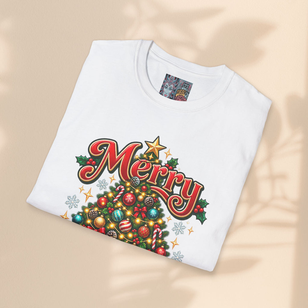 Merry & Bright Christmas T-Shirt – Festive Holiday Graphic Tee