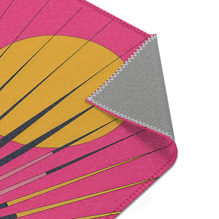 Vibrant Area Rug with Retro Sunburst Design, Hope Rising