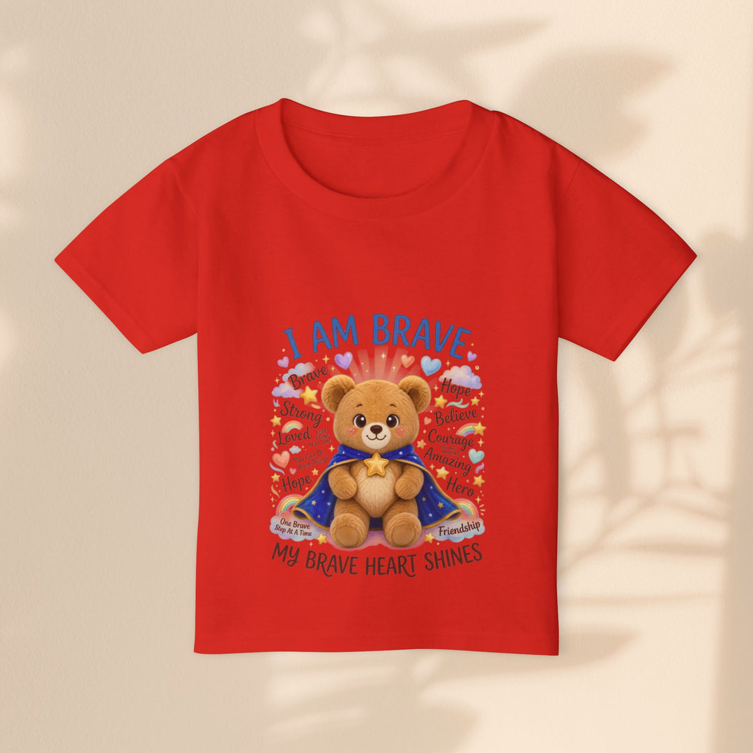 I Am Brave Teddy Bear Toddler Courage T-Shirt